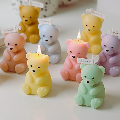 Wholesale OEM Private Label Logo cute animal teddy bear scented candles for children's party  Birthday Holiday Baby  Play