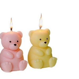 Wholesale OEM Private Label Logo cute animal teddy bear scented candles for children's party  Birthday Holiday Baby  Play