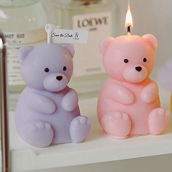 Wholesale OEM Private Label Logo cute animal teddy bear scented candles for children's party  Birthday Holiday Baby  Play