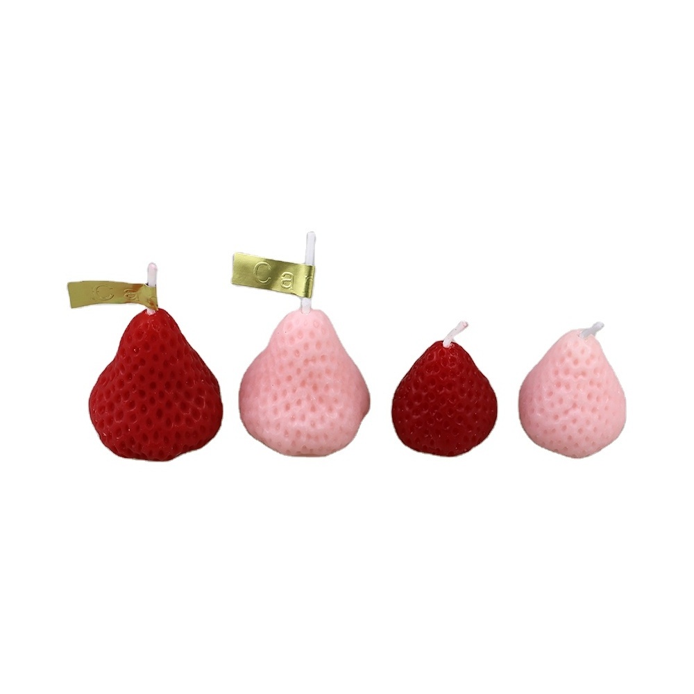 Custom Romantic  Fruit  strawberry shaped candle party decoration child birthday candles for girl and little children