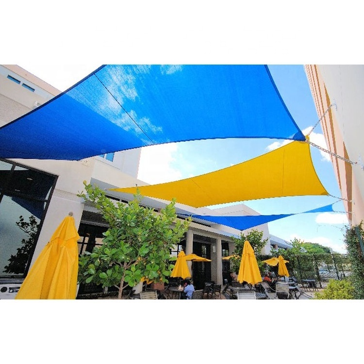 HDPE knit breathable outdoor patio sunshade square umbrella rectangular sun shade sail stretch