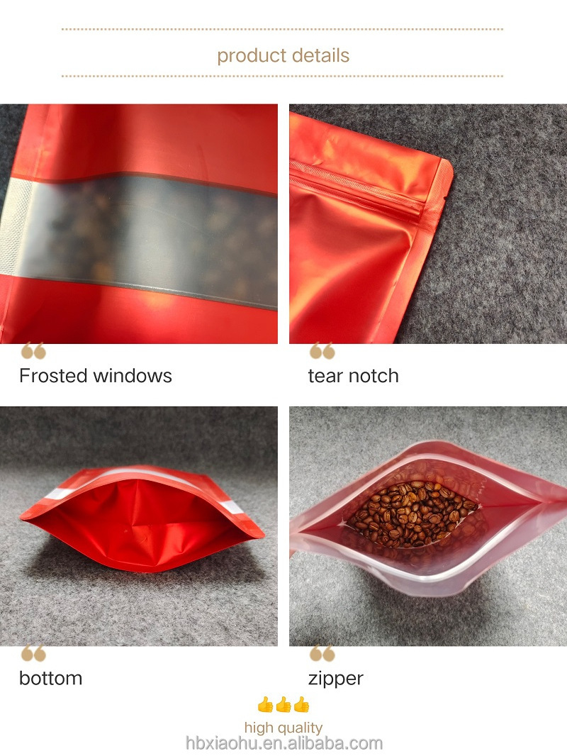 manufacturer zip lock colored mylar aluminum foil bags custom printed stand up pouch with window