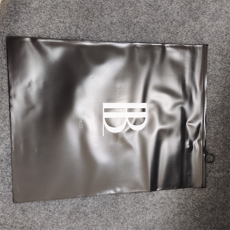 Custom T-shirt Packaging Bags Clothing With Your LOGO, PVC Black Zipper Bag For Garment, Hoodies Plastic Bag