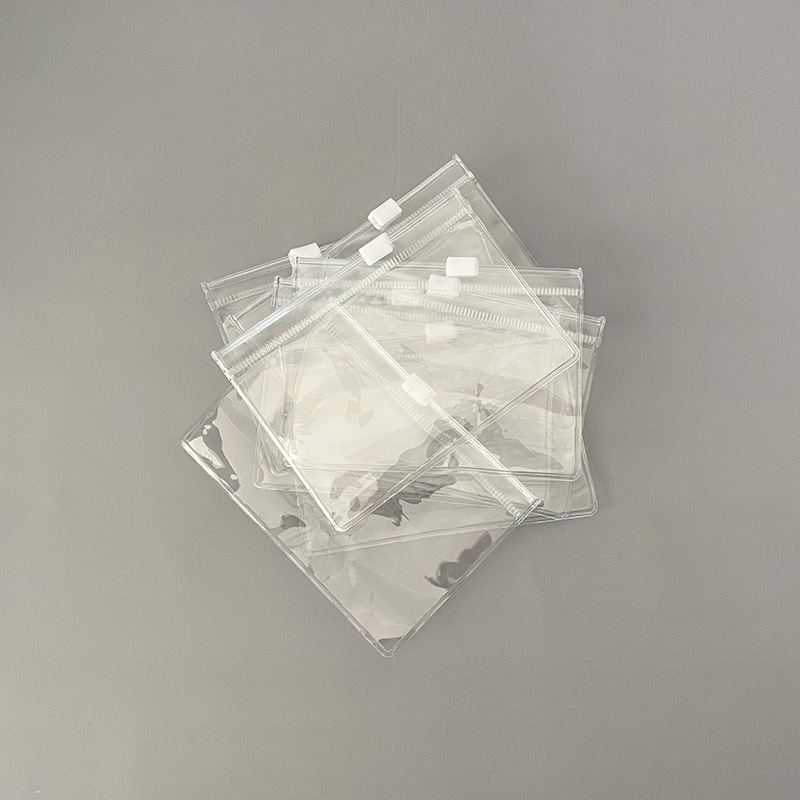 Resealable plastic bag PVC slider frosted zipper bag Plastic bag with transparent zipper