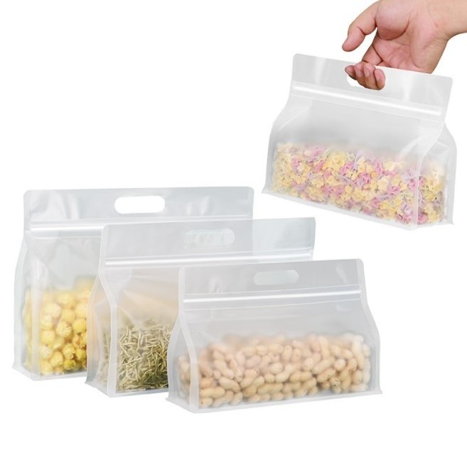 Large Frosted Eight-sided Sealing Transparent Tote Bag 5kg Rice Packaging Bag Dry Food Gift Plastic Bag