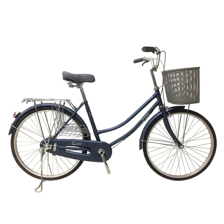 European high quality carbon steel 24 26 inch single speed road city white black blue two wheels lady bicycles for young people