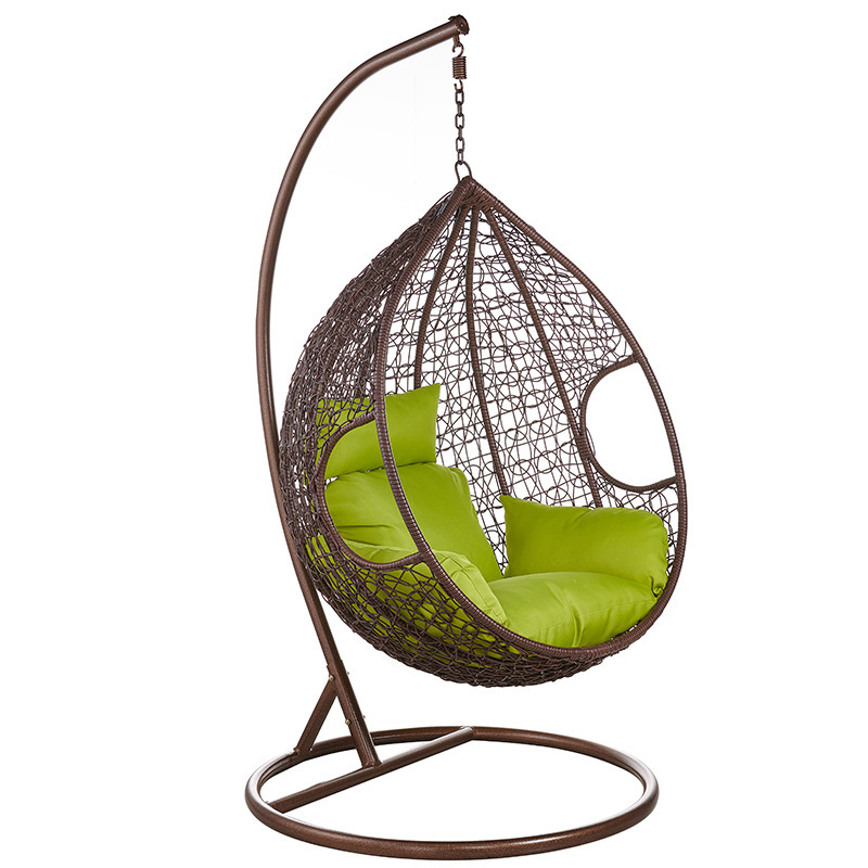 High QualityModern Egg shape outdoor furniture garden wicker Rattan Hanging Basket Steel Wicker Rattan Swing outdoor round swing