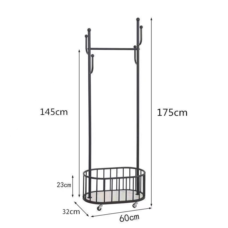 Floor vertical hanger net red light luxury drying rack Bedroom living room hanger with wheel movable cactus coat and hat rack