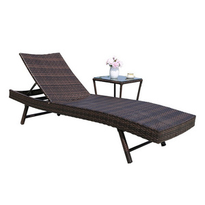 New Pattern Adjustable Beach Sun lounge Outdoor Sun Bed couch leisure  Outdoor Sea Beach Swimming Pool Side Rattan Lounge Chairs