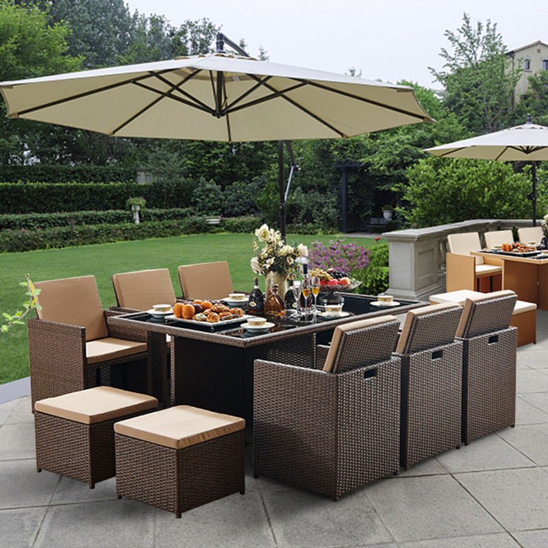 Wholesale outdoor patio furniture dining set table and chairs All Weather  Modern Outsides Garden Rattan Wicker Table and Chairs