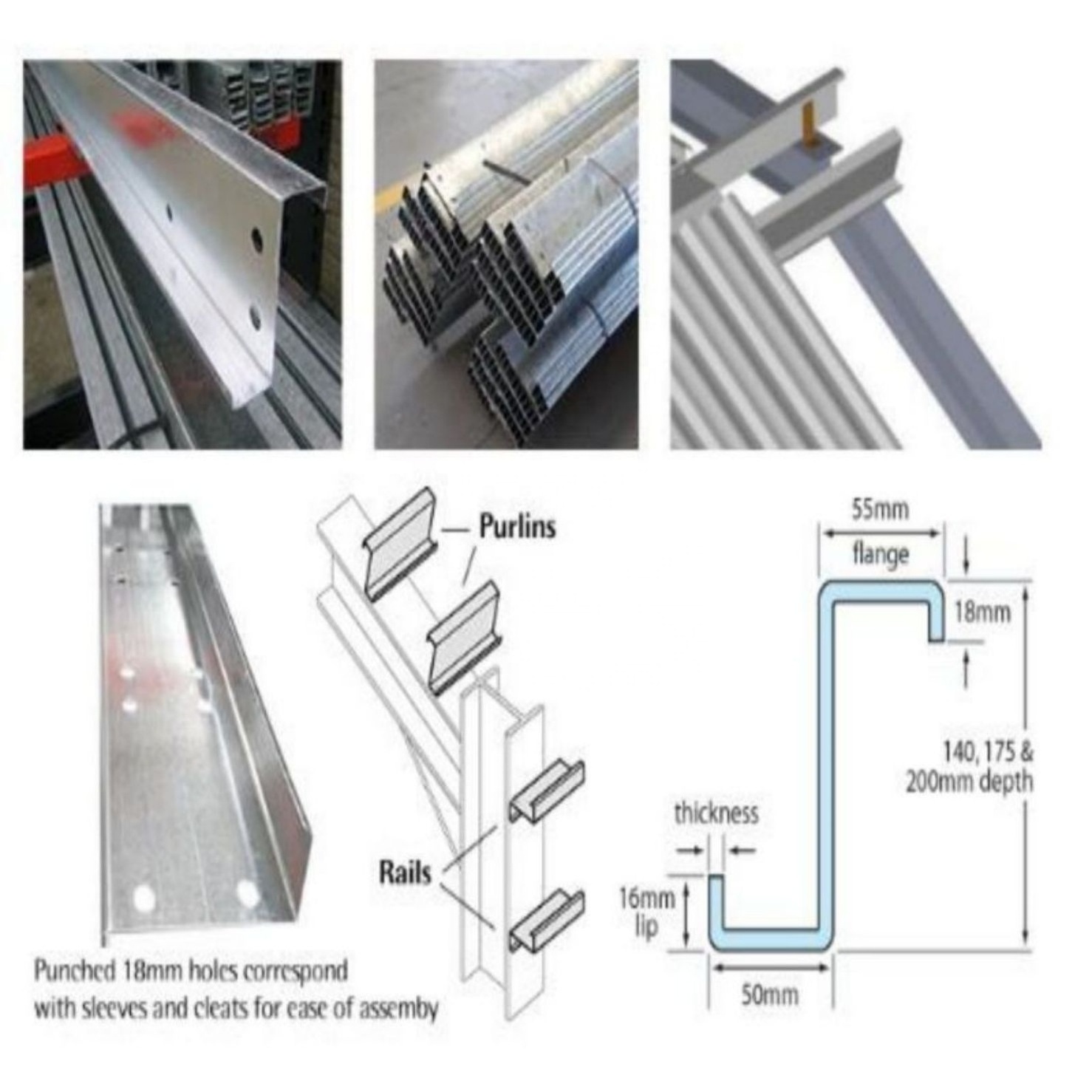 C Purlin Roll Forming Machine C Z U Channel/ Purline/ Cold Rolling Forming Machine Galvanized Steel Colored Tile 8-18m/min CR12