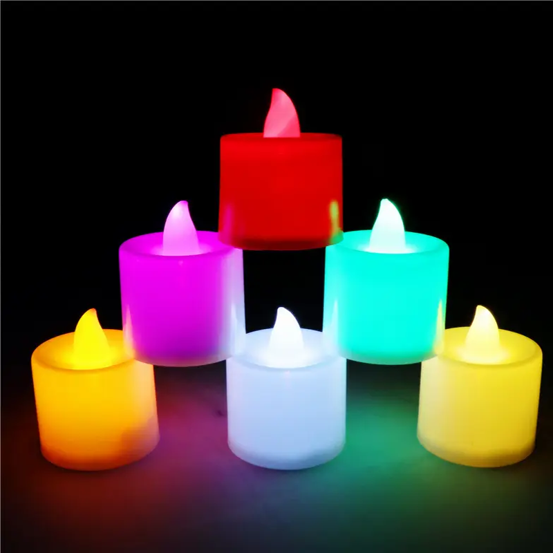 Wedding Valentine Day Christmas Colorful Candles Led Candle Flameless Led Candles Realistic Tea Lights