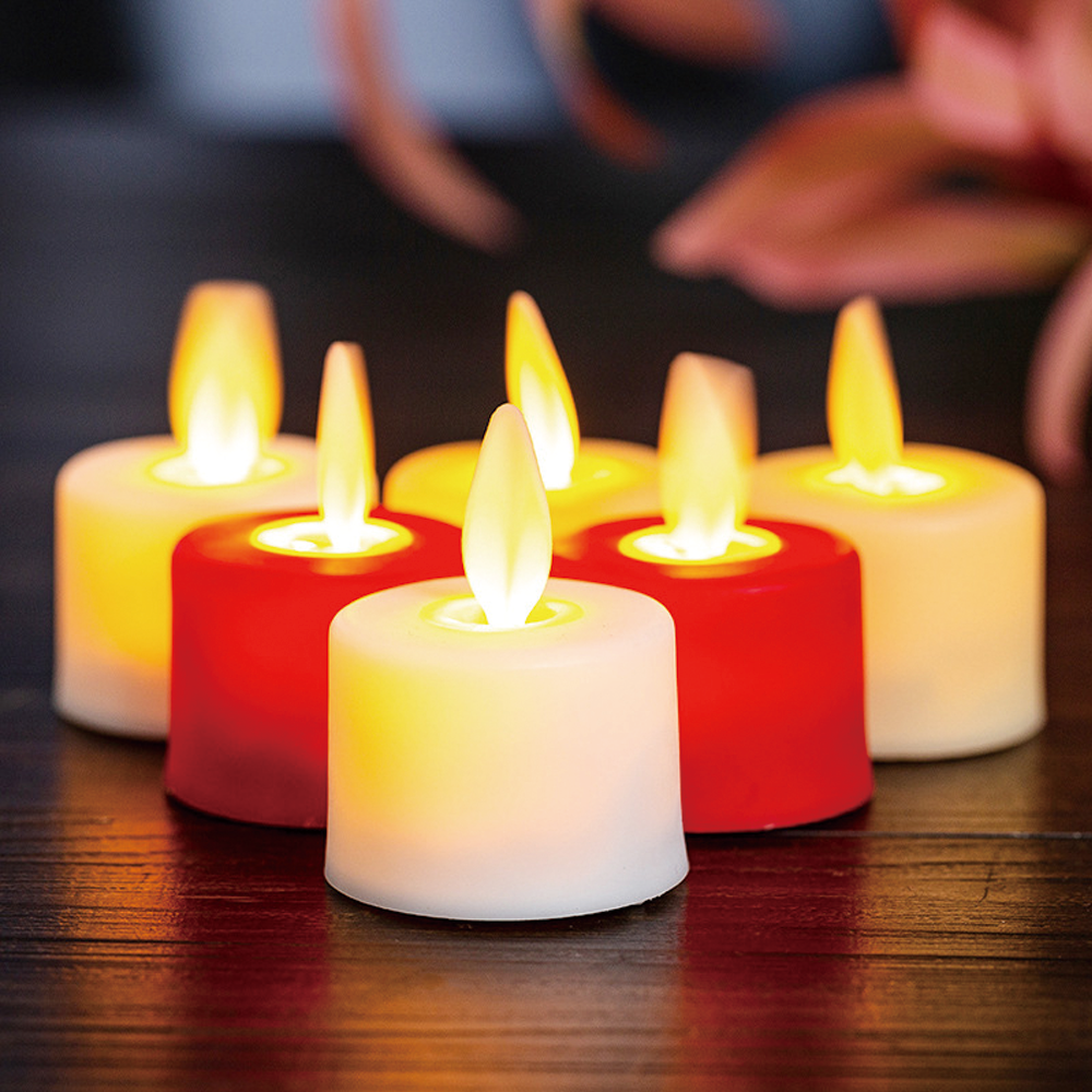 Colorful Changing Light Battery Electric Candle With Bright Warm Light Led Candle Tea Light