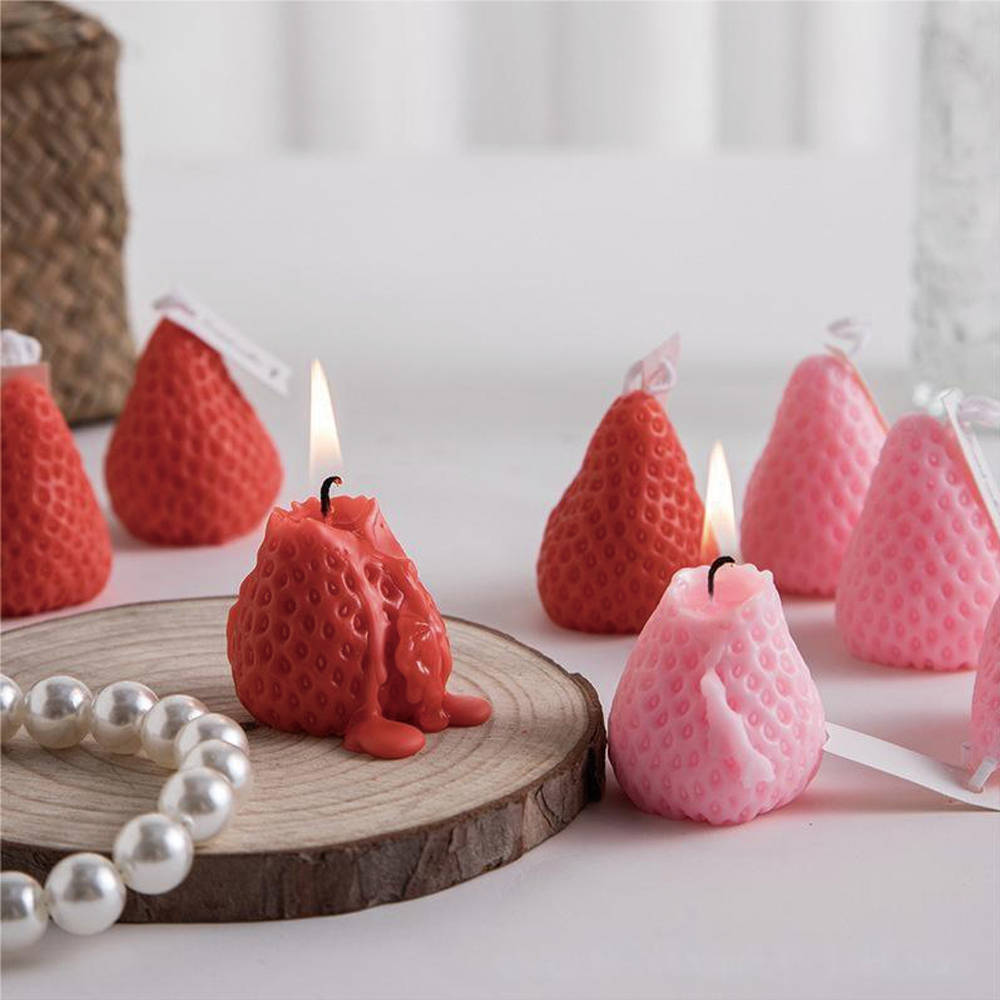 Strawberry Scented Candles Plant Scented Oil Sweet Fruit Strawberry Candles Birthday Candles