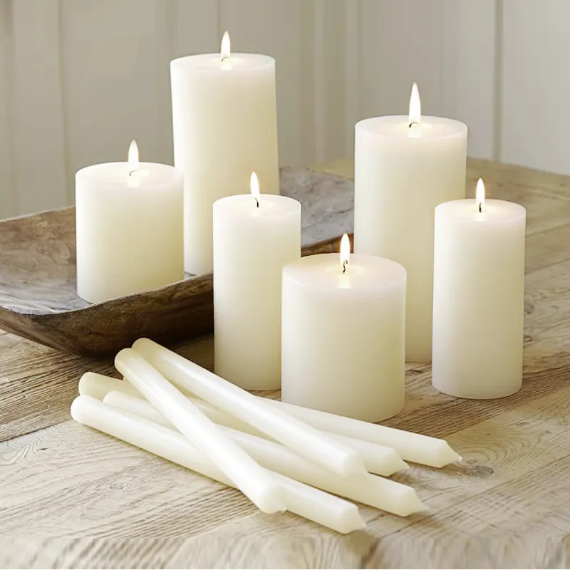 10*15 Multiple Sizes Wedding Festival Romantic Decoration Cylindrical Smokeless Paraffin Candles