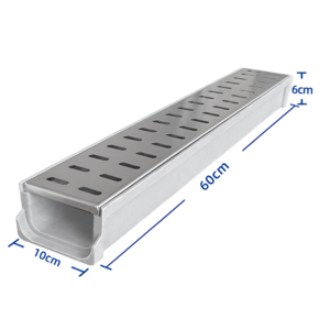 U 200 Type Road Steel Grating Gutter Drain Cover Polymer Concrete Drainage Channel Galvanized Steel Grate Straight Drain Channel