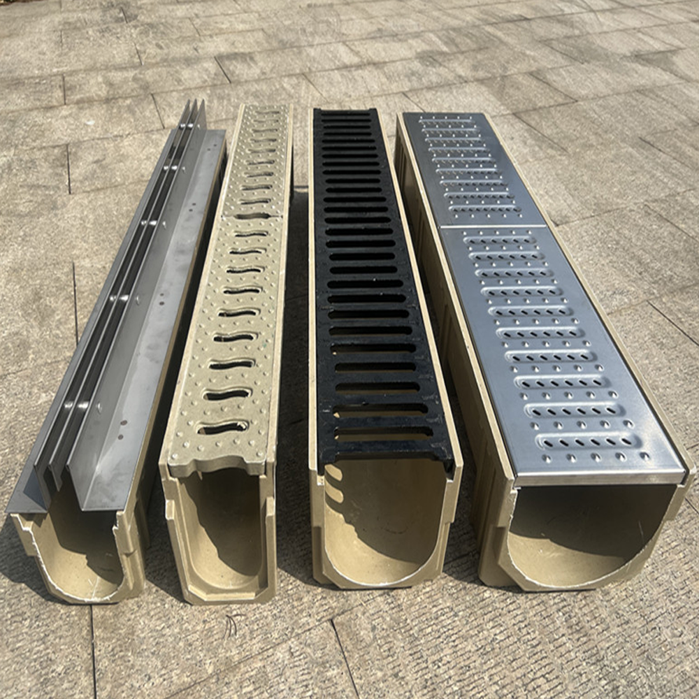 100 X 100 mm Steel Beam Grating Covering Stainless Steel Polymer Concrete Grating Drainage Outdoor Drain Channel