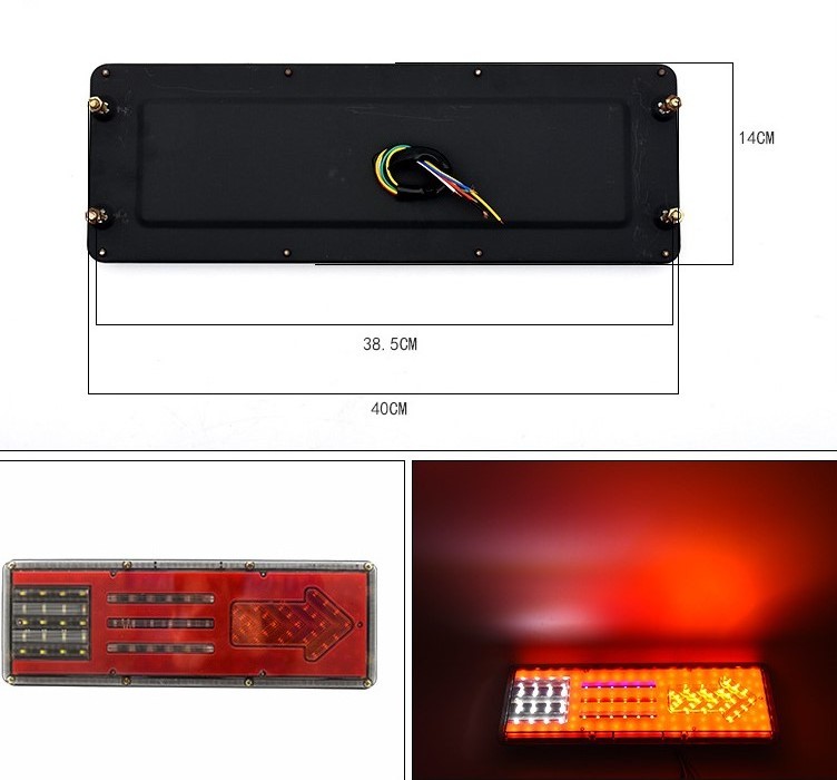 LED Truck Tail Light Bar, Super Bright 12v Turn Signal Brake Reverse Taillight for Truck Boat Snowmobile Trailer Pickup Light