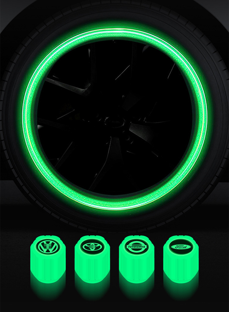 Universal Glow In Dark Tyre Stem Air Cover Decorative Car Tire Cap Luminous valve cap