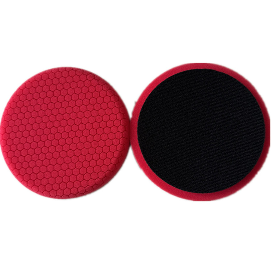 Advanced Quality Auto Detailing Red Sponge Hex Logic Buffing Pads Small Honeycomb Foam Car Polishing Pad