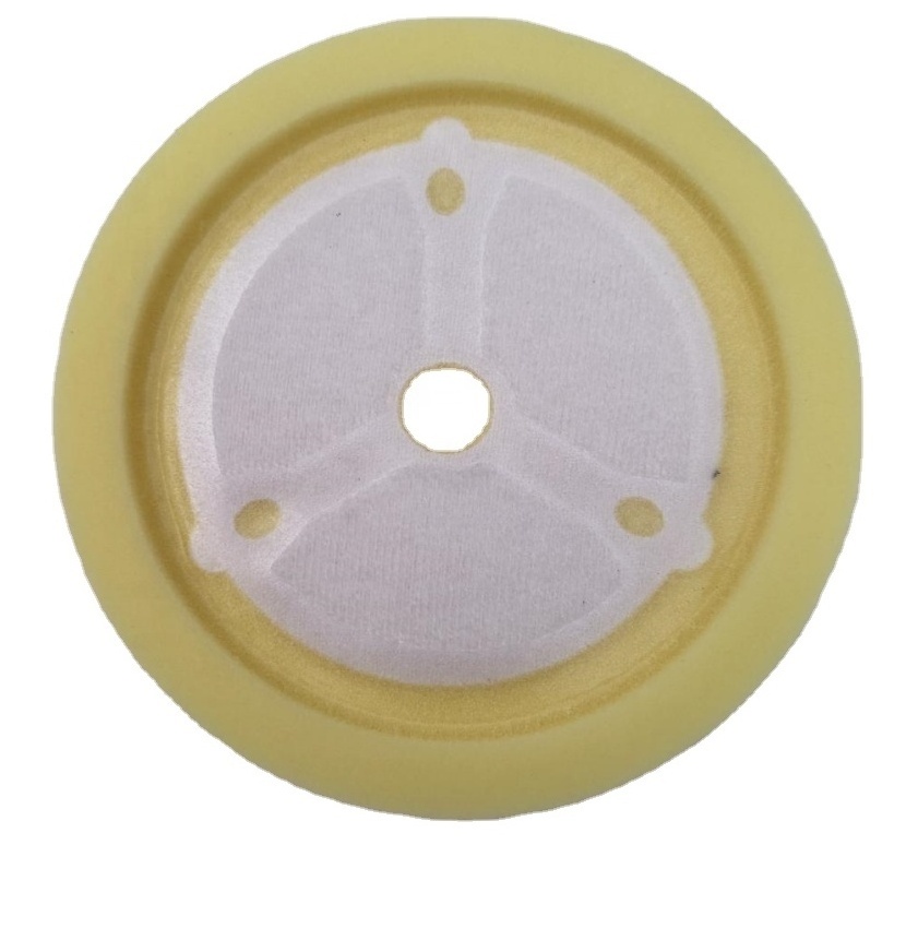 8 Inch Hook & Loop Yellow Medium Polishing  Foam Pad  Grip Pad  Buffer Foam Pad