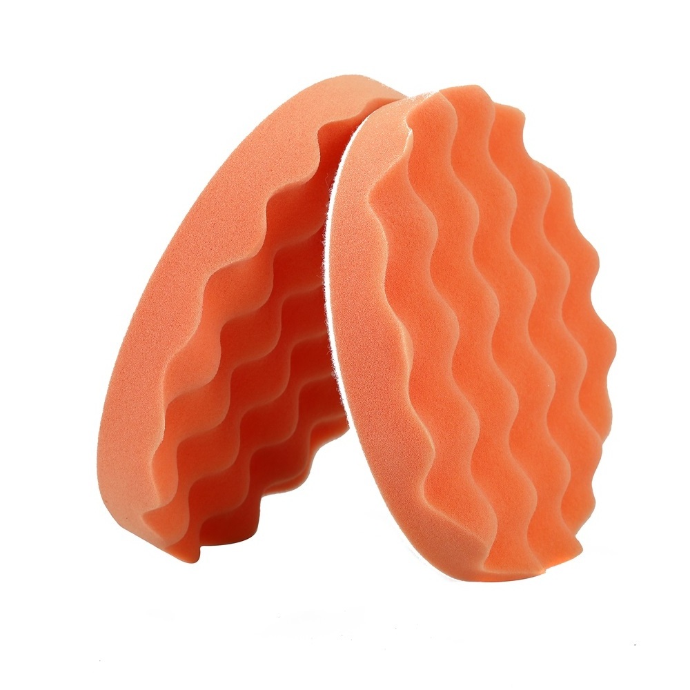 Manufacturer Dense Orange Round Car Cleaning Auto Detailing Pads Polish Foam Sponge Wax Applicator Multiple sizes buffing pad