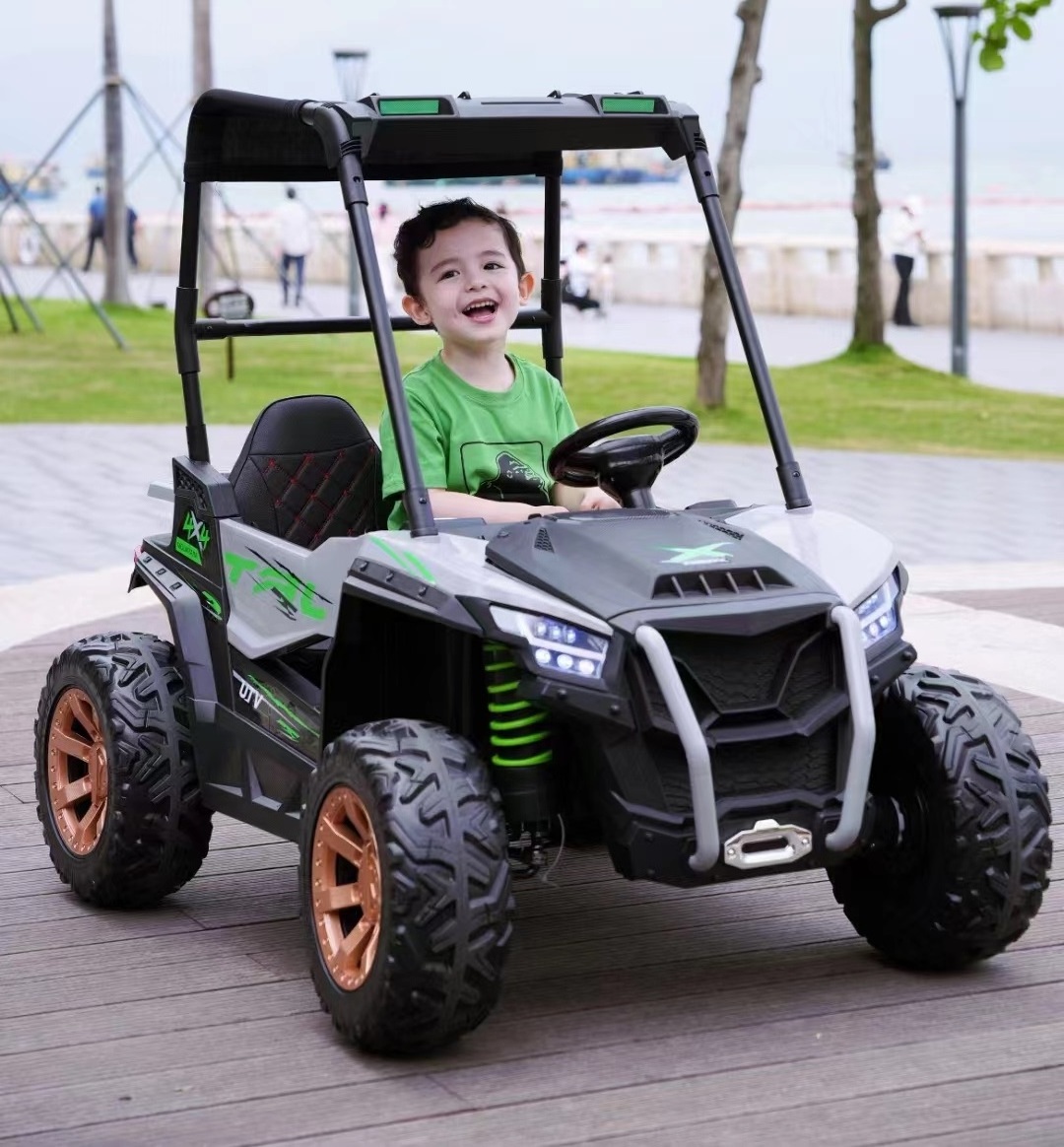 kids  2 seats power 24 volt  wheels ride on electric car for kids 24v 4x4 rubber tires with remote control