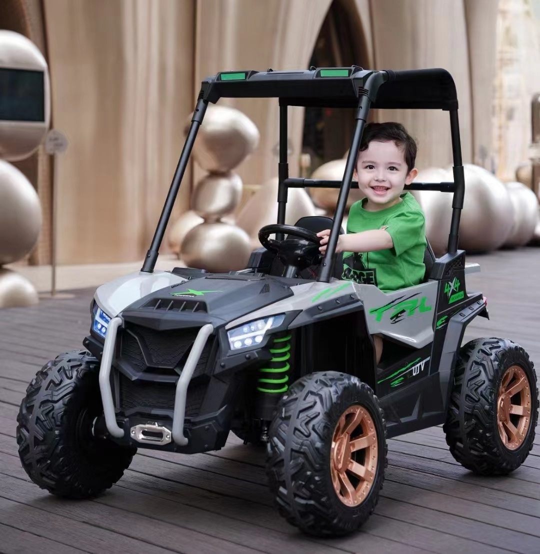 kids  2 seats power 24 volt  wheels ride on electric car for kids 24v 4x4 rubber tires with remote control