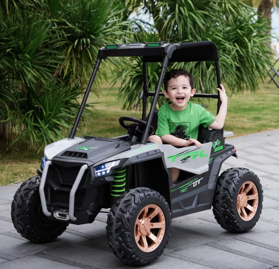 kids  2 seats power 24 volt  wheels ride on electric car for kids 24v 4x4 rubber tires with remote control