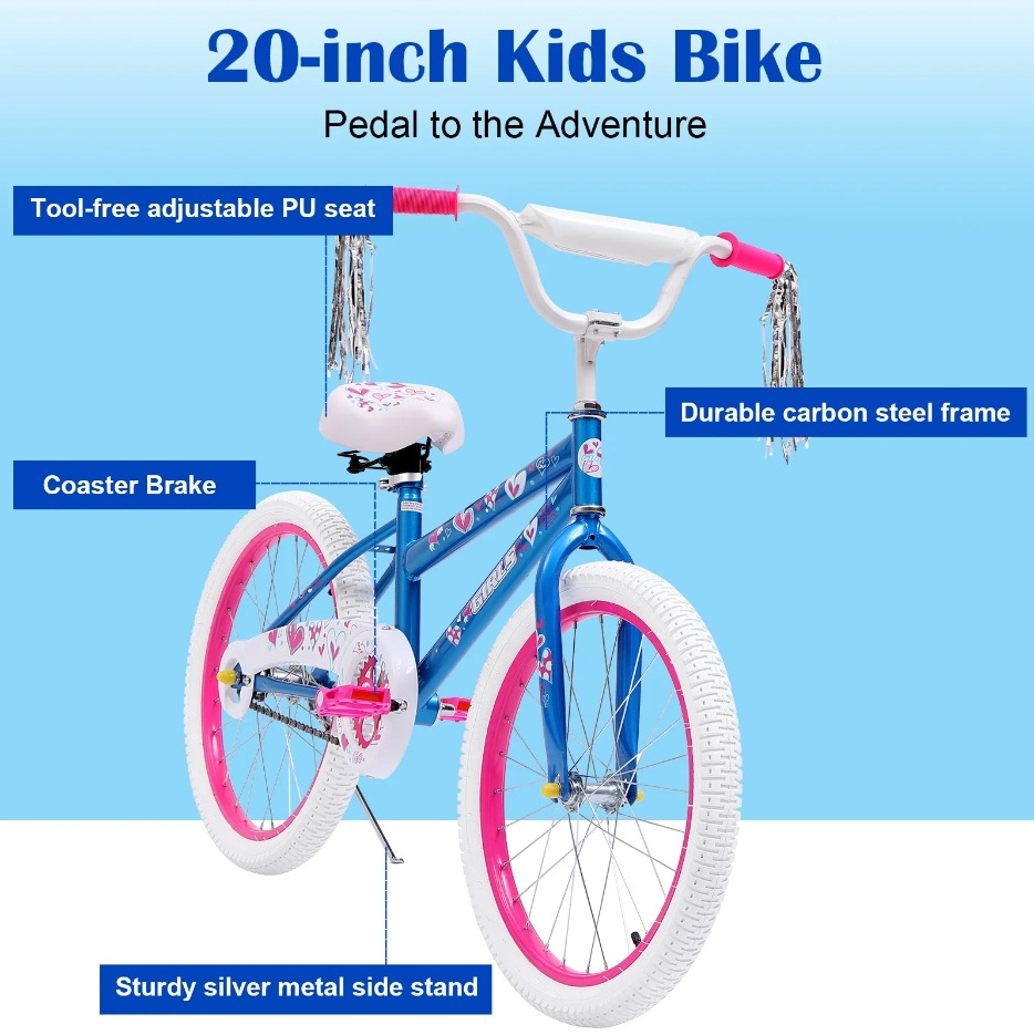 2023 OEM Factory bicycle Kids  Girls' 12 14 16 18 20 inch kids  bike features a sturdy frame  training wheels suitable for girls