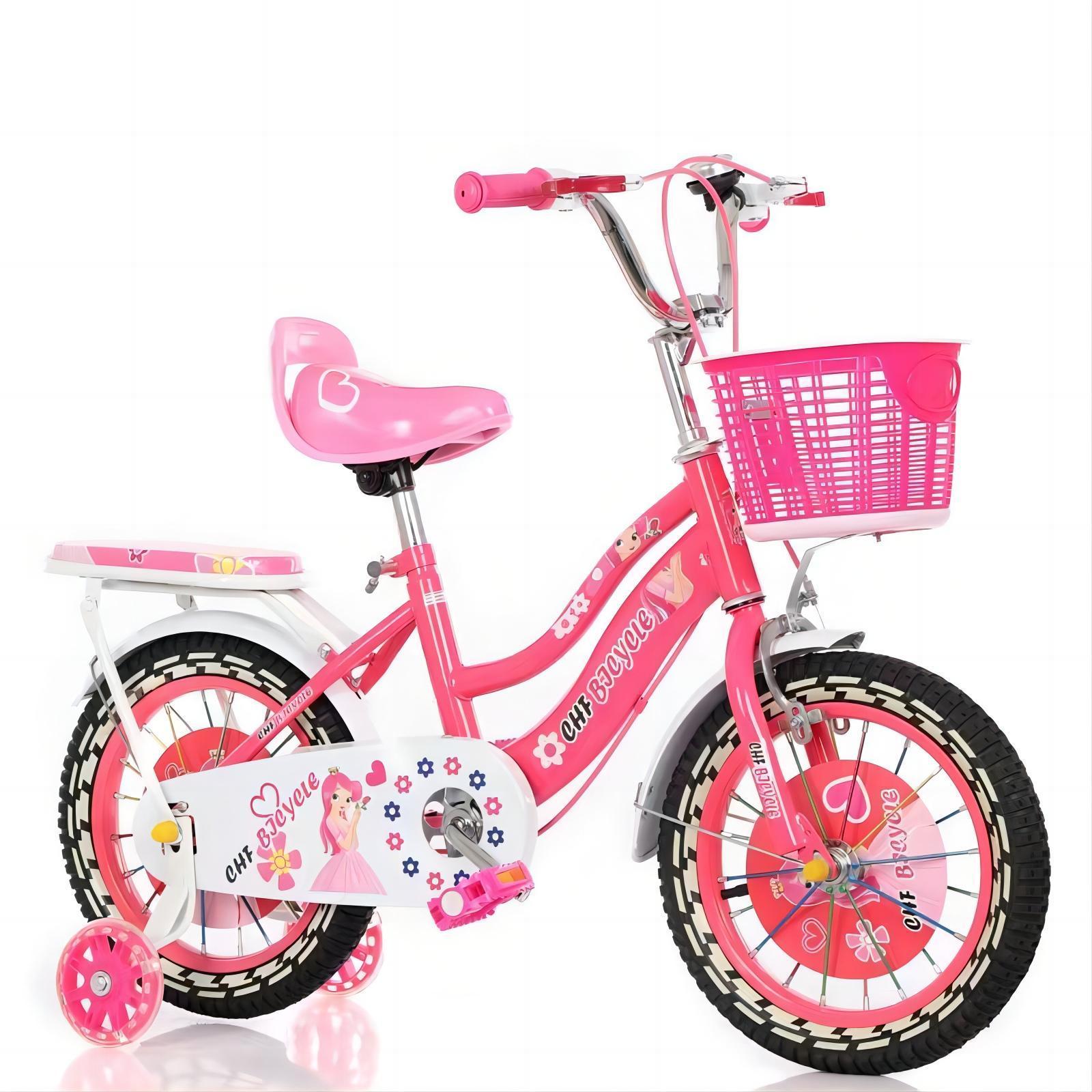 Popular Children Kids Bicycle for Girls 3 to 12 Years Plastic Toy Bike with Brake Line plastic Basket