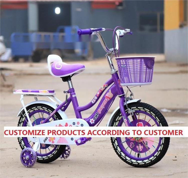 Popular Children Kids Bicycle for Girls 3 to 12 Years Plastic Toy Bike with Brake Line plastic Basket