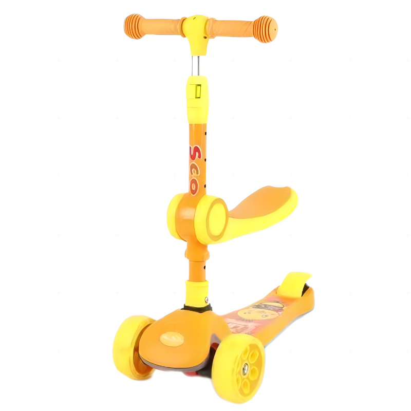 kids pink three wheel kid kick scooter kick foot scooter with seat kids music light balance scooter