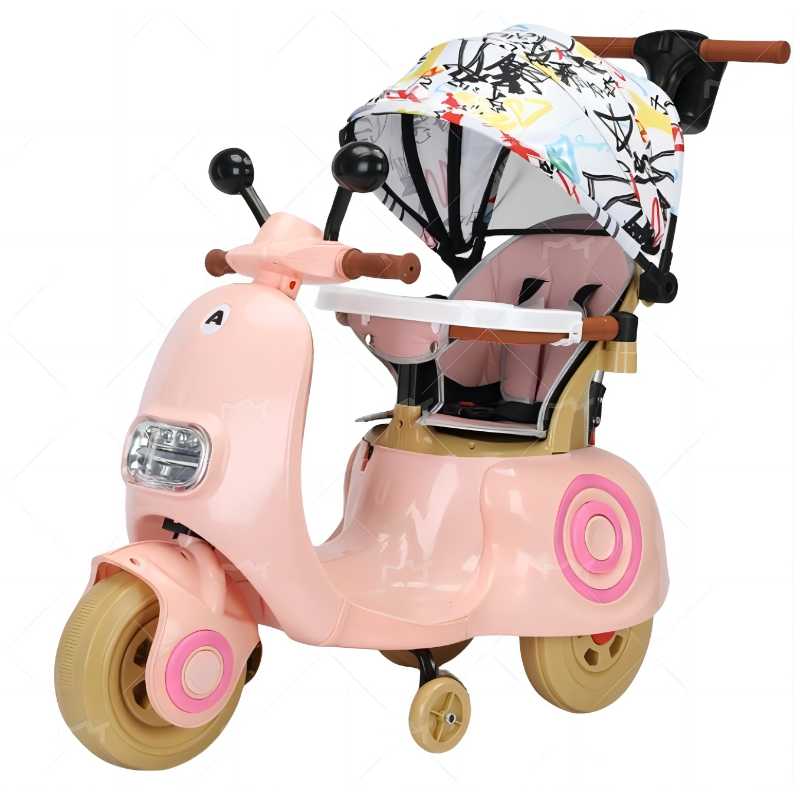 2024 Pink Electric three-wheeled motorcycle Battery Cycle Cartoon Ride On Car Plastic Kids Electric Motorcycle For 3 Years Old