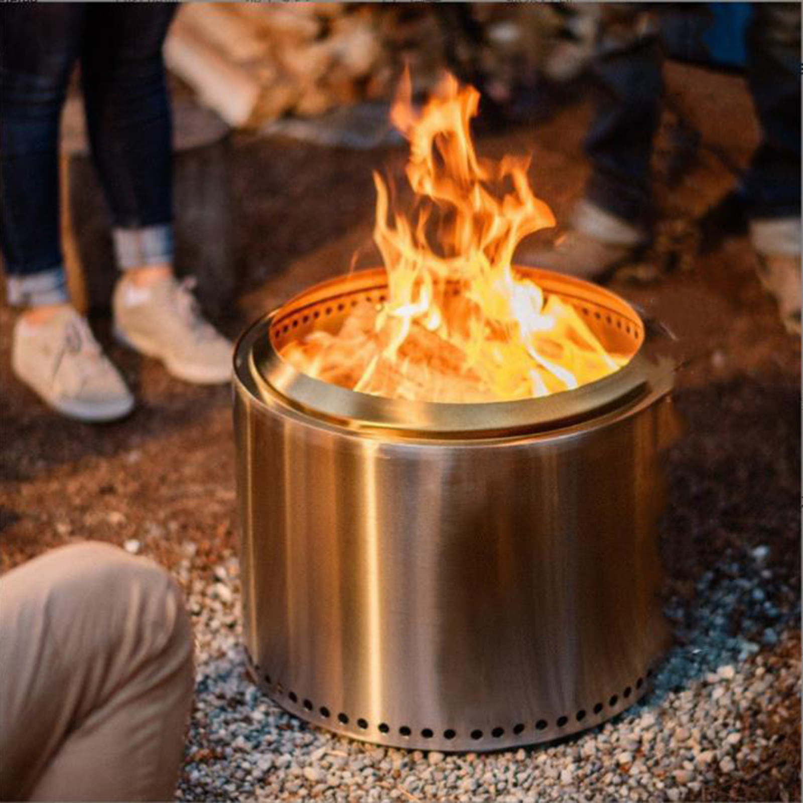 Backyard Second Burning Cooking Wood Burning Outside Portable Fire Pit Camping With Carry Bag