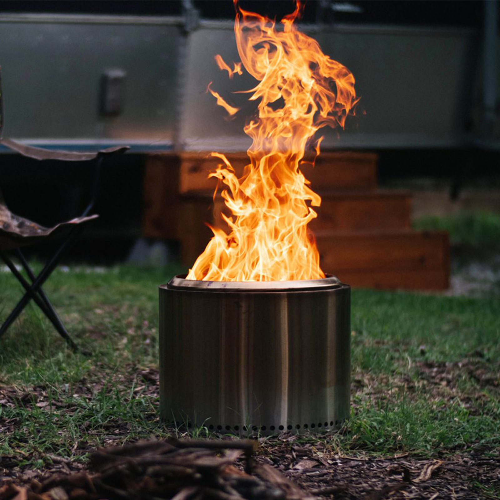 Wholesale Bonfire Camping Stainless Steel Portable Smokeless Fire Pits Outdoor With Cover