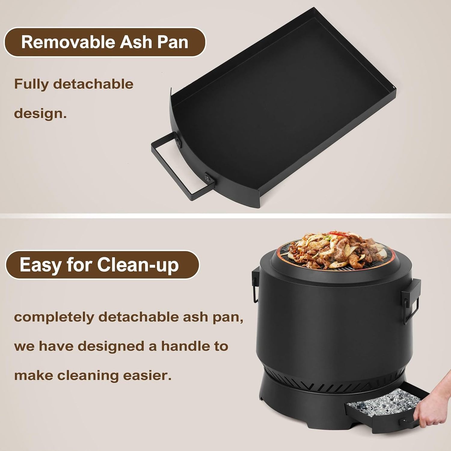 21'' Smokeless Fire Pit Portable Bonfire Stove Wood Burning Portable Fire pit Removable Ash Tray Poker with carry bag