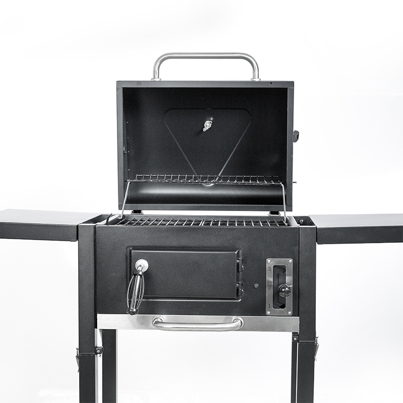 22 inch Charcoal BBQ Grill Outdoor Smoker with Side Table for Camping Outdoor Cooking Picnic Patio Cooking Backyard Party