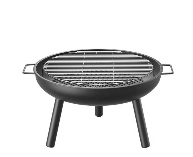 Outdoor Camping Fire Pit Garden Fire Bowl with Cooking Grid BBQ Gill for Camping Garden Outdoor