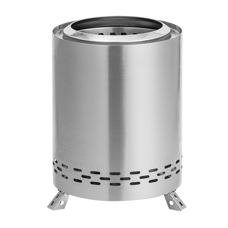 7.3 inch Mini Smokeless Stainless Steel OEM ODM Outdoor Camping Stove Round Wood Charcoal Burning Fire Pit