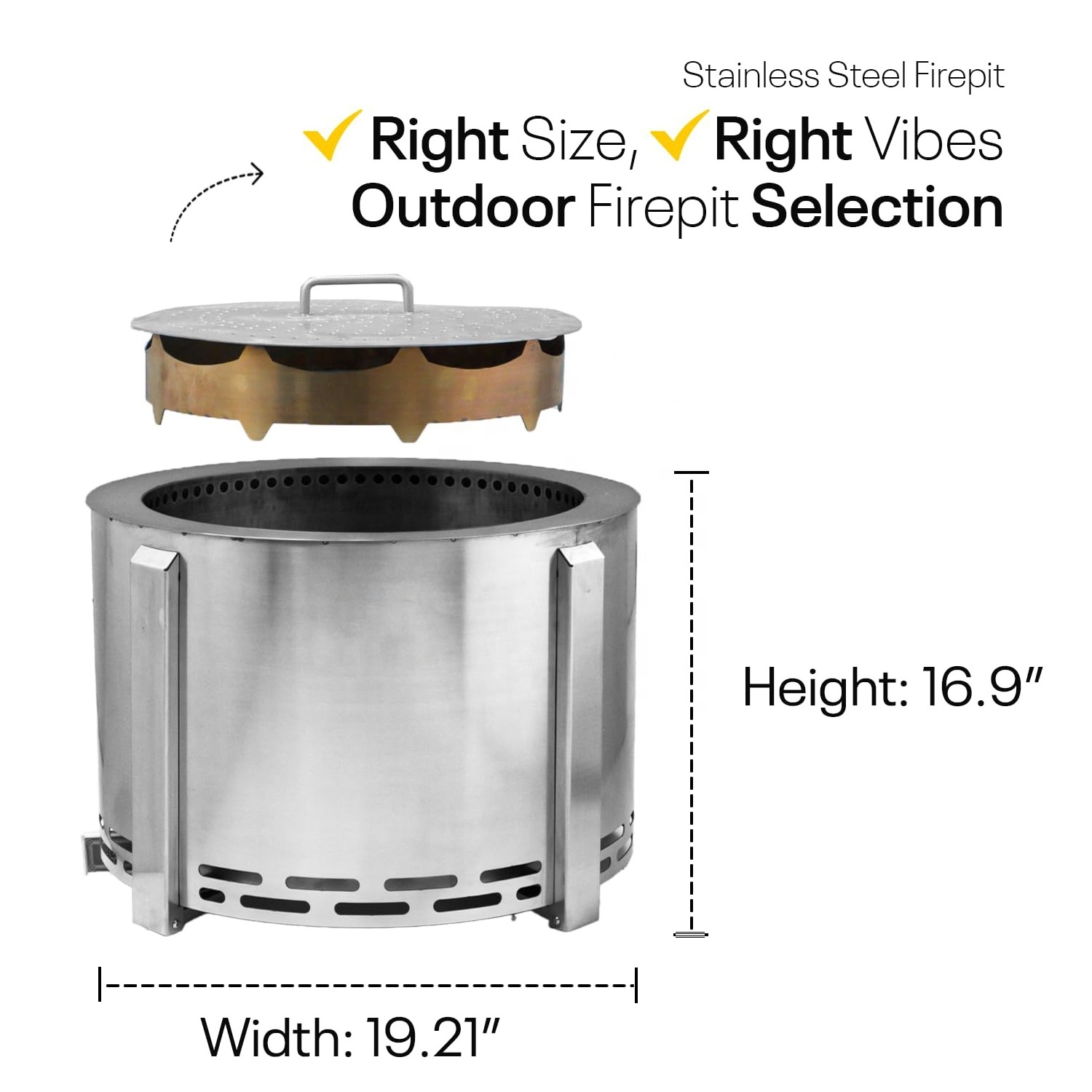 Round camping wood burning patio conversation set stainless steel smokeless fire pit outdoor