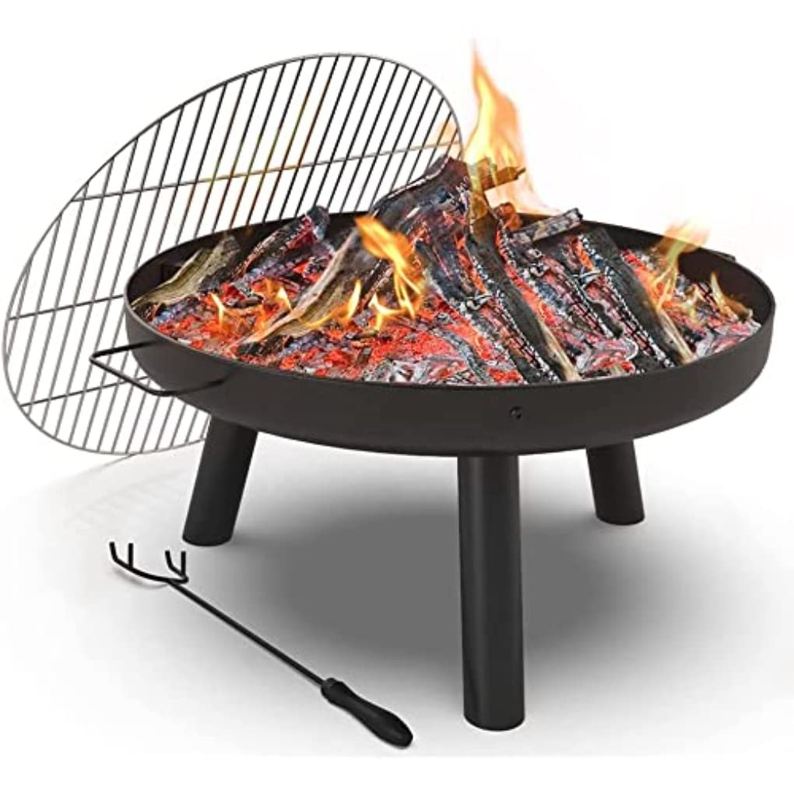 Outdoor Fire Pit Steel Bowl Wood Burning Side Handles for Patios Backyards Camping Cast Iron Outdoor Fire Pit Bowl with Handles