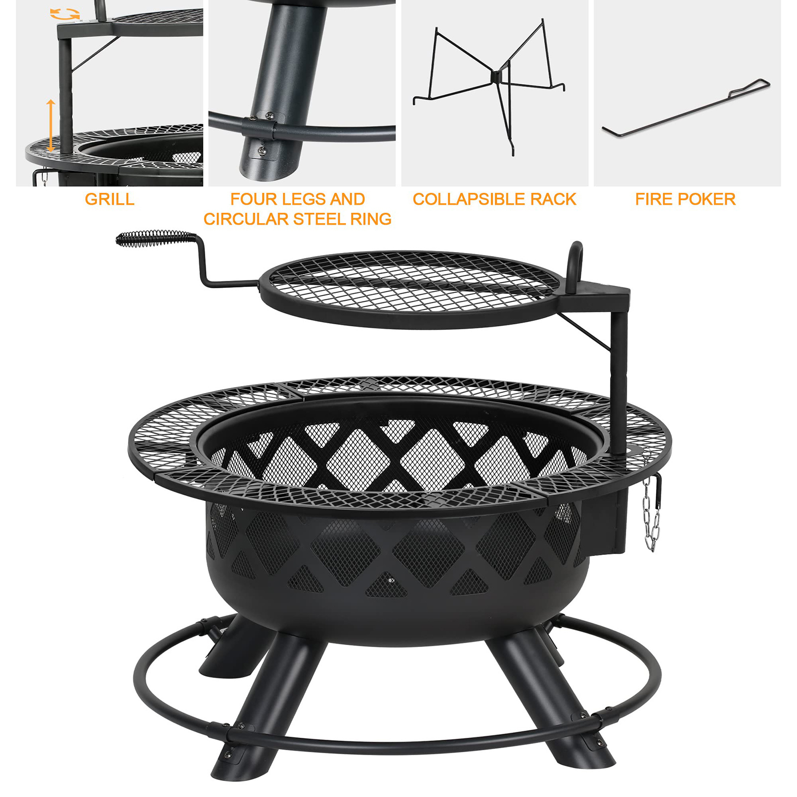 Tabletop Fire Pit - Smokeless Fire Pit Bowl - Mini Portable Fireplace for Indoor - Personal Concrete Fire Pit for Outdoor Patio