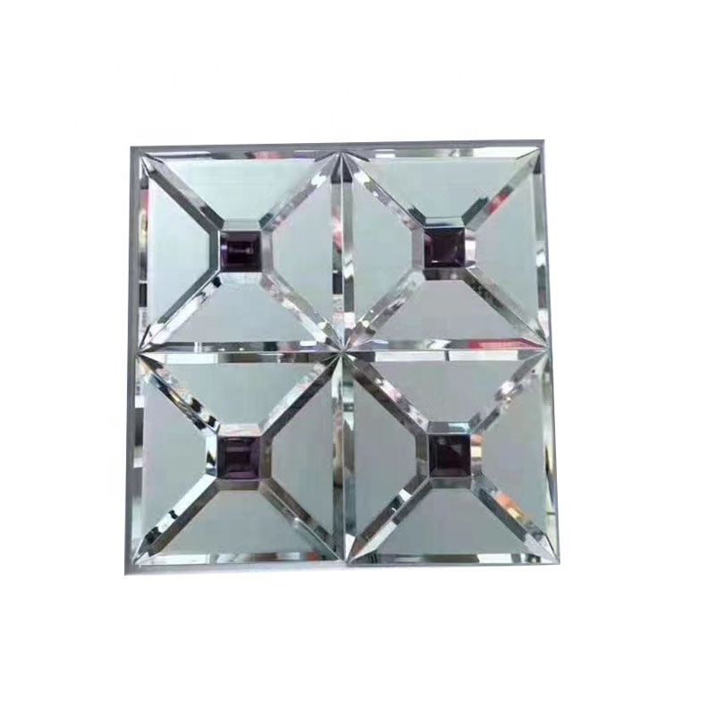 Crystal diamond Mirror Mosaic Glass tile  mirror for Hotel bar kitchen bathroom wall decoration mirror