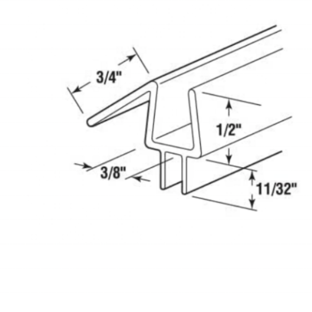 Frameless Shower Door Bottom Seal for 3/8 In. Thick Glass Doors  Stop Shower Leaks and Create a Water Barrier