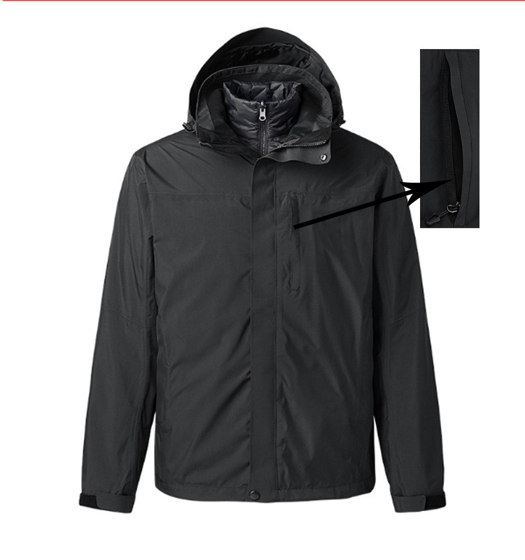 BSCI Factory men's outdoor sport waterproof windbreaker jacket three in one double layer ski Pizex jacket