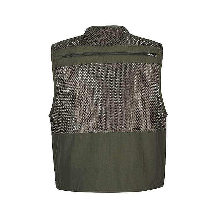 Outdoor Fishing Vests Quick Dry Breathable Multi Pocket Mesh Jackets Photography Hiking Vest Army Green Fishing Vest