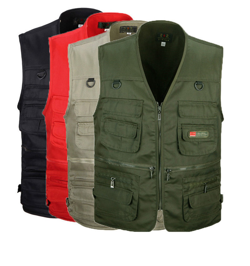 Men's Vests Outdoors Travel Sports Multi-Pockets  Work Fishing Photographer Vest, Slim Fit