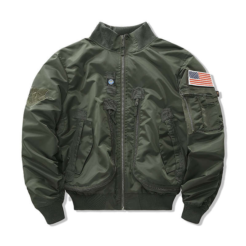 Bomber jacket Men Plus size Flight Pilot Style OEM Jackets Coat Street wear vest Wholesale Satin Stretch High Quality