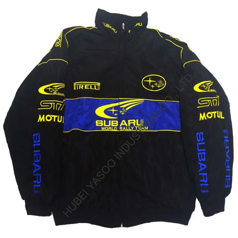 Custom Full Embroidery Waterproof Windbreaker Quilted Cotton Bomber Jacket Street Style Fasion Retro f1 Racing Jacket